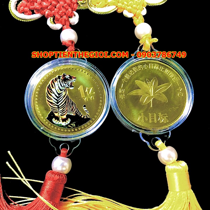 Dây Treo Ô Tô Xu Con Cọp Vàng In Màu 1 Yi Trung Quốc - SP005421